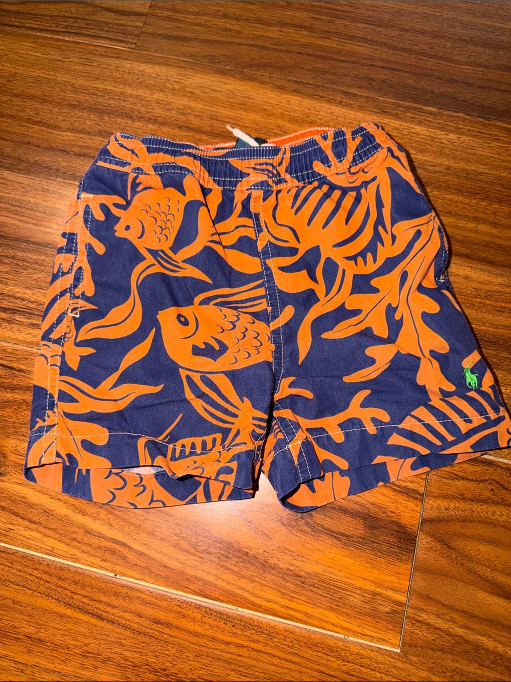 Polo by Ralph Lauren Navy & Orange Fish-Print Men's Shorts
